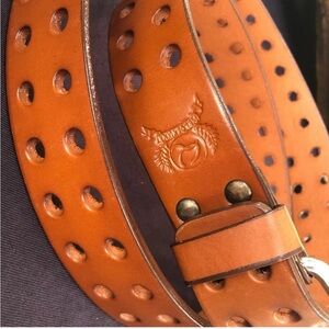 Black handmade high quality leather belt unisex